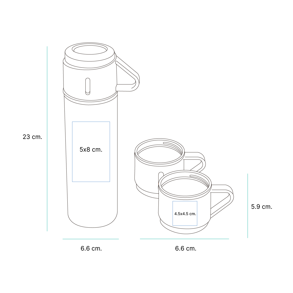 Set de termo y tazas Camini. - Vista 5