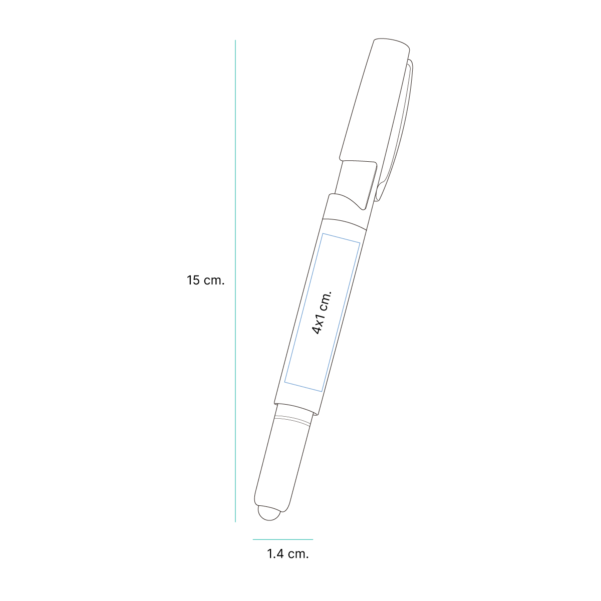 Bolígrafo multifunciones de plástico con luz Meybod. - Vista 4