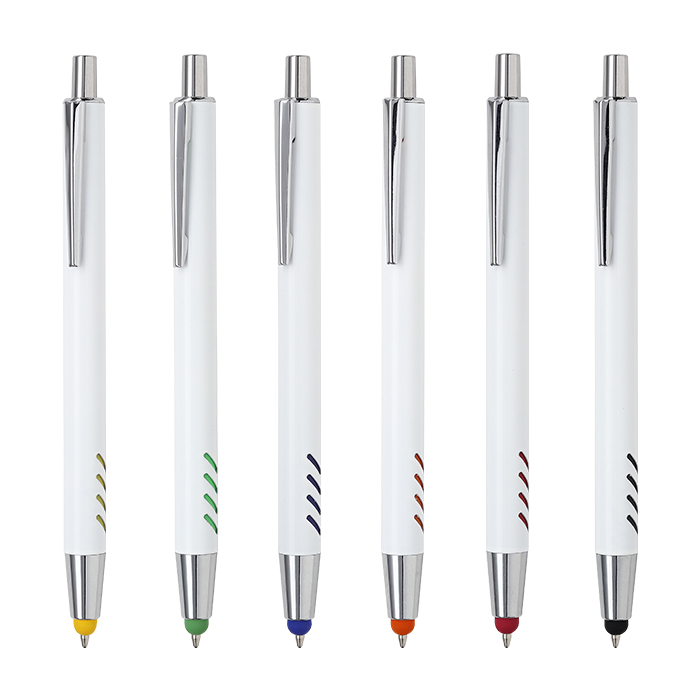 Bolígrafo de aluminio blanco Forli. - Vista 2