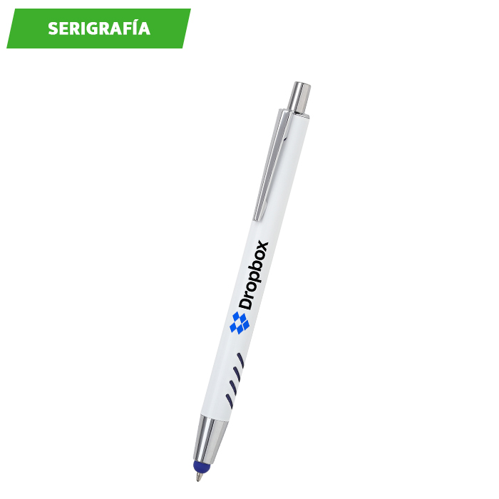 Bolígrafo de aluminio blanco Forli. - Vista 3