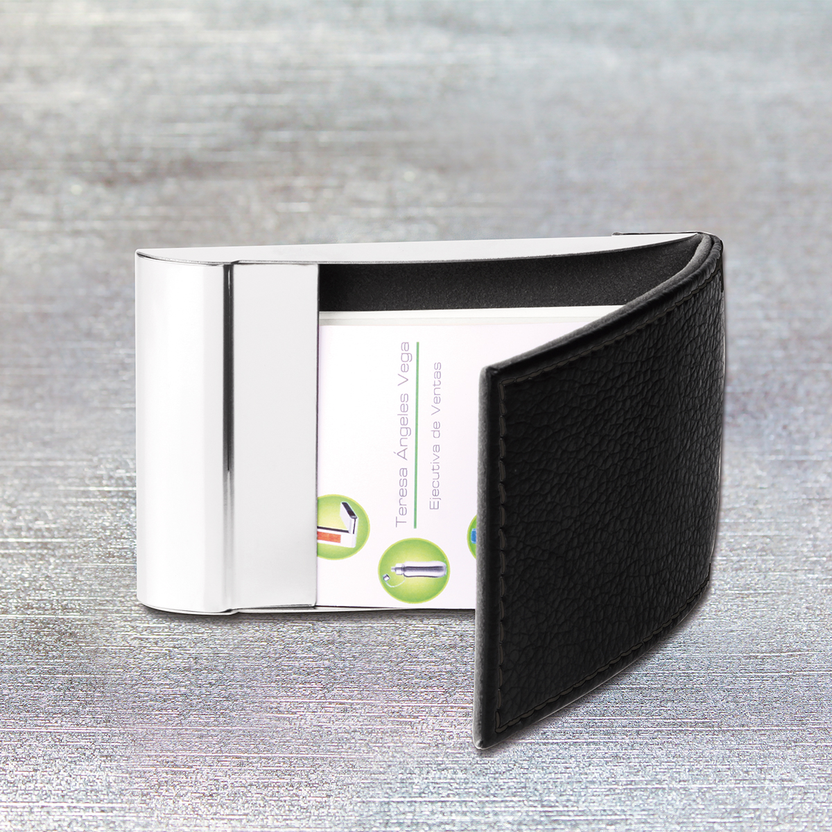 Porta tarjetas curvo. - Vista 3