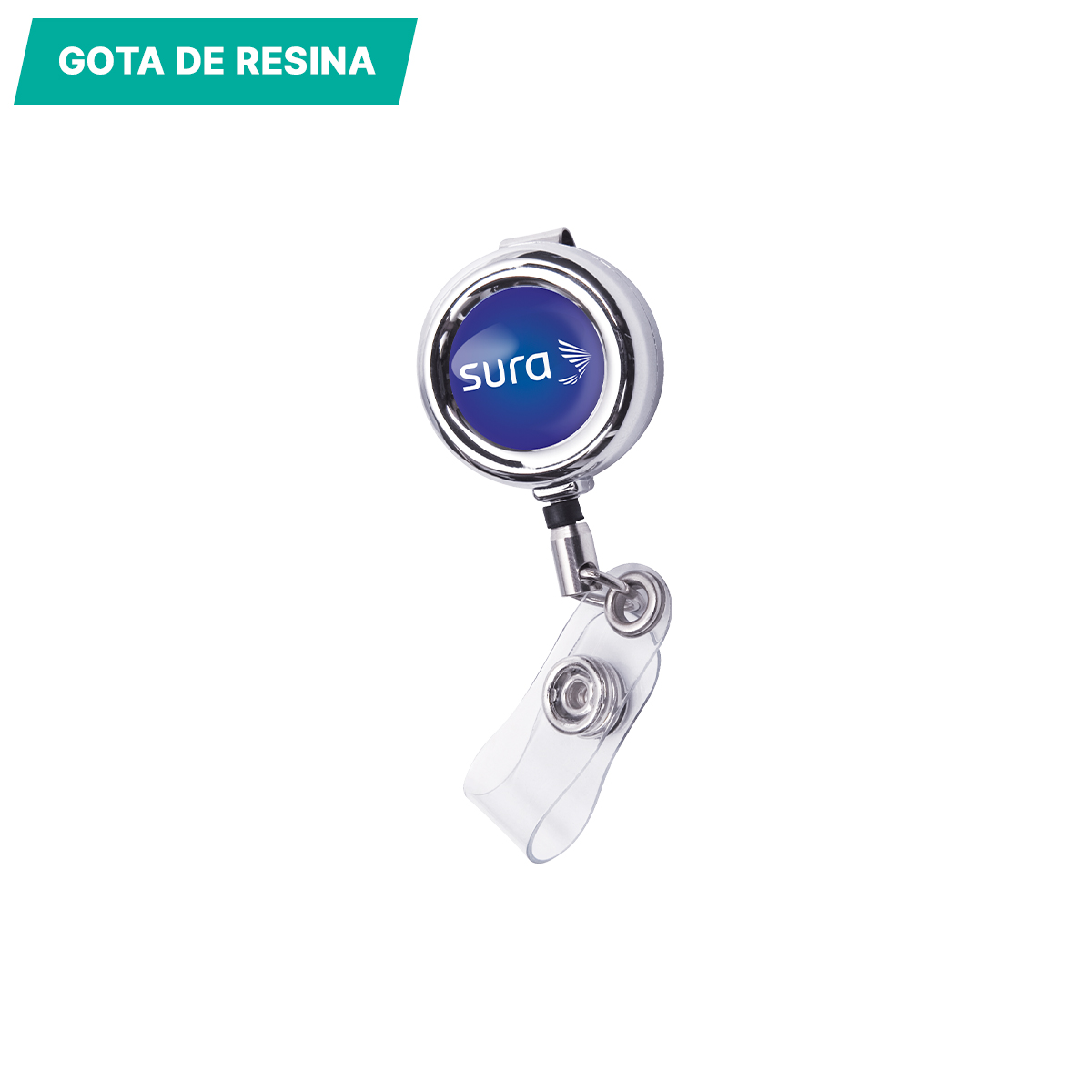 Porta gafete metálico. - Vista 3